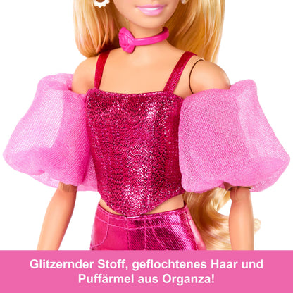 Barbie Deluxe Style Păpușă Ținută Metalizată Roz, JFP40