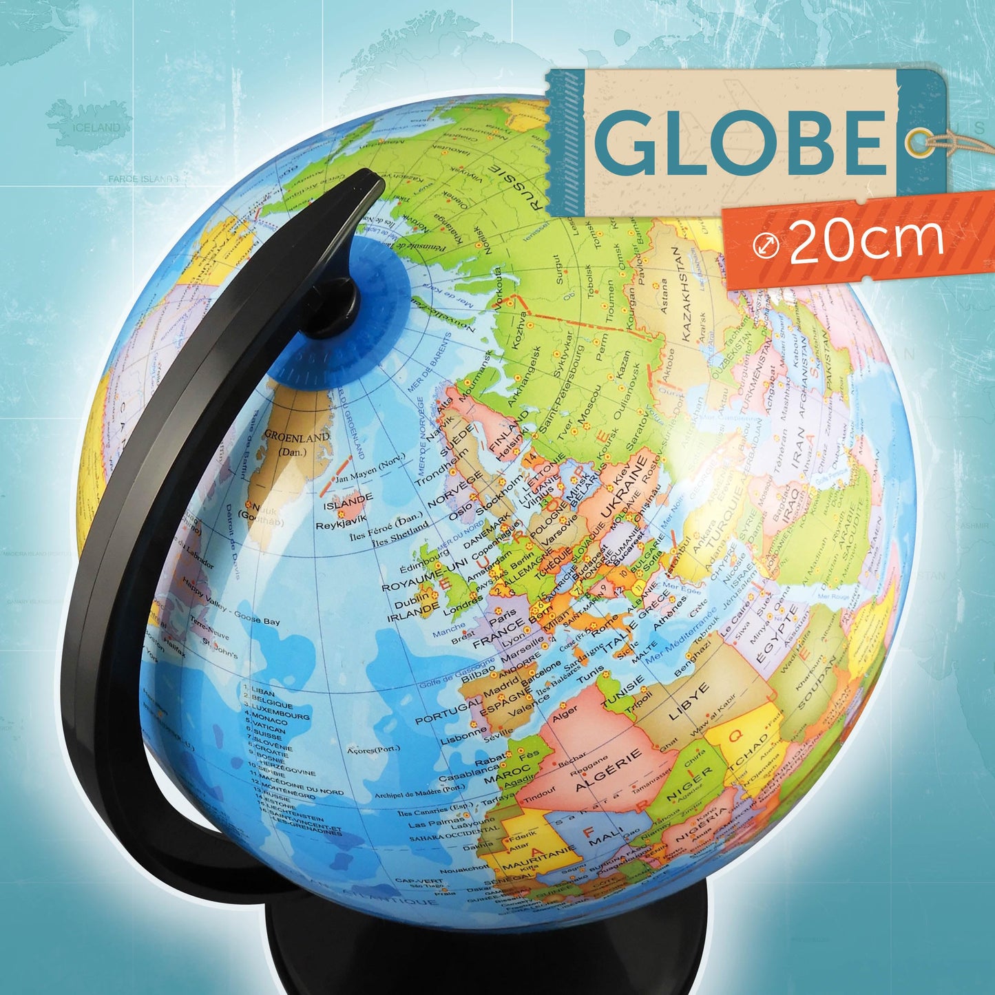 BUKI 7348 Glob Pământesc 20 cm, 6+ ani (franceză)