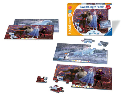 Ravensburger tiptoi Puzzle Regatul de Gheata, 2x24 piese, 4+ ani