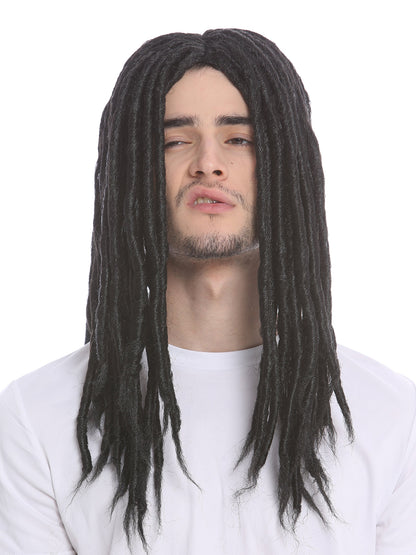 WIG ME UP - Perucă Dreadlocks Rasta pentru femei și bărbați, Carnaval, Fasching, negru, lung