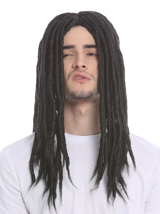 WIG ME UP - Perucă Dreadlocks Rasta pentru femei și bărbați, Carnaval, Fasching, negru, lung