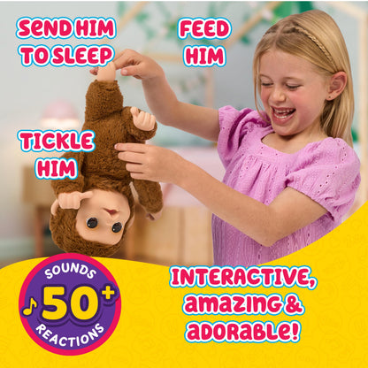Little Live Pets Baby Monkey Mango, 50+ sunete, 4+ ani