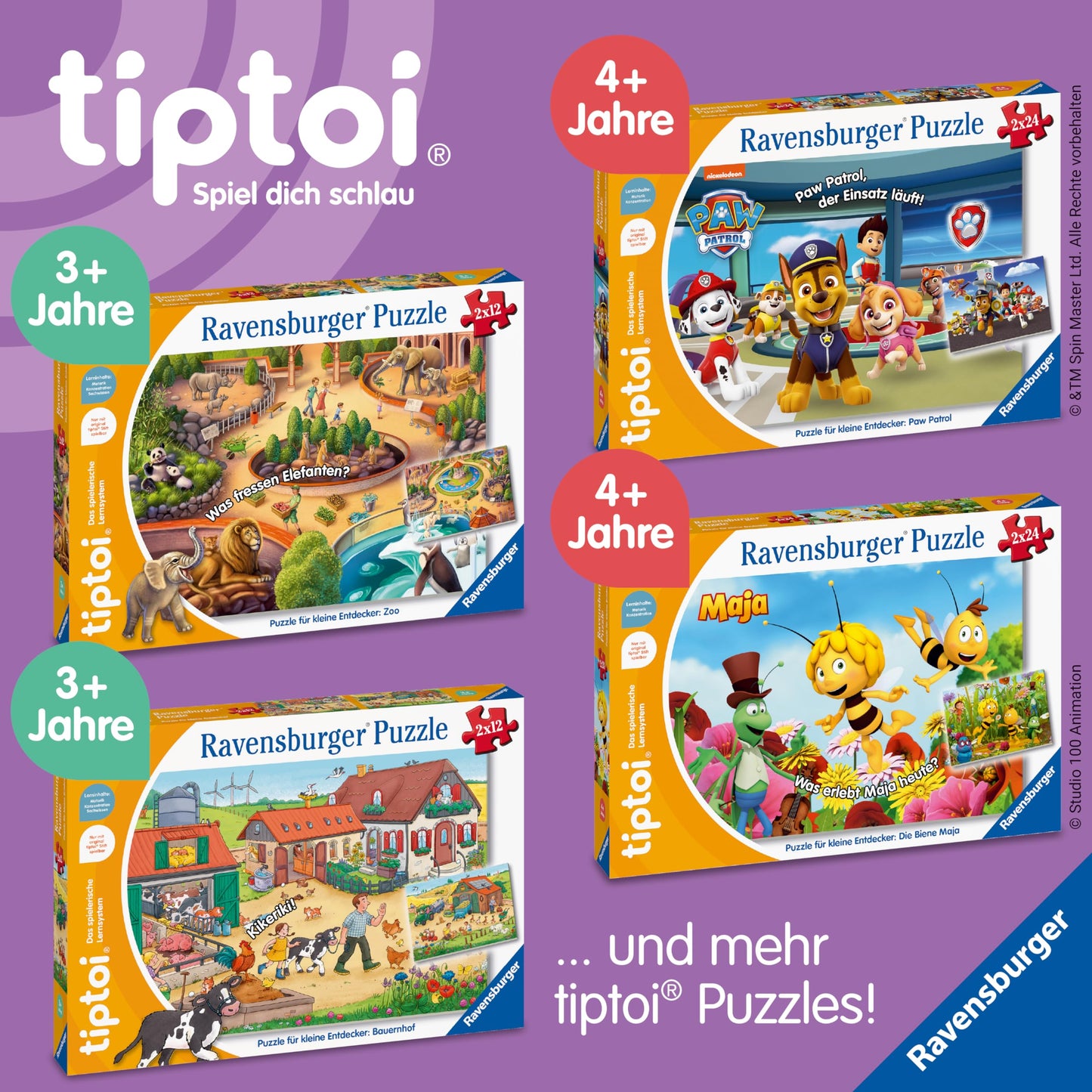 Ravensburger tiptoi 00198 Puzzle Dinozauri, 3+ ani