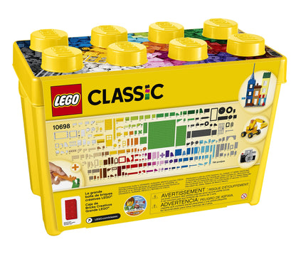 LEGO Classic Cutie Box cu Piese Mari, Jucărie de Construcție pentru Fete și Băieți, cu Cutie de Depozitare, Include Piese Colorate, Roți, Uși, etc. în 33 de Culori, Cadou pentru Copii de la 4 Ani 10698