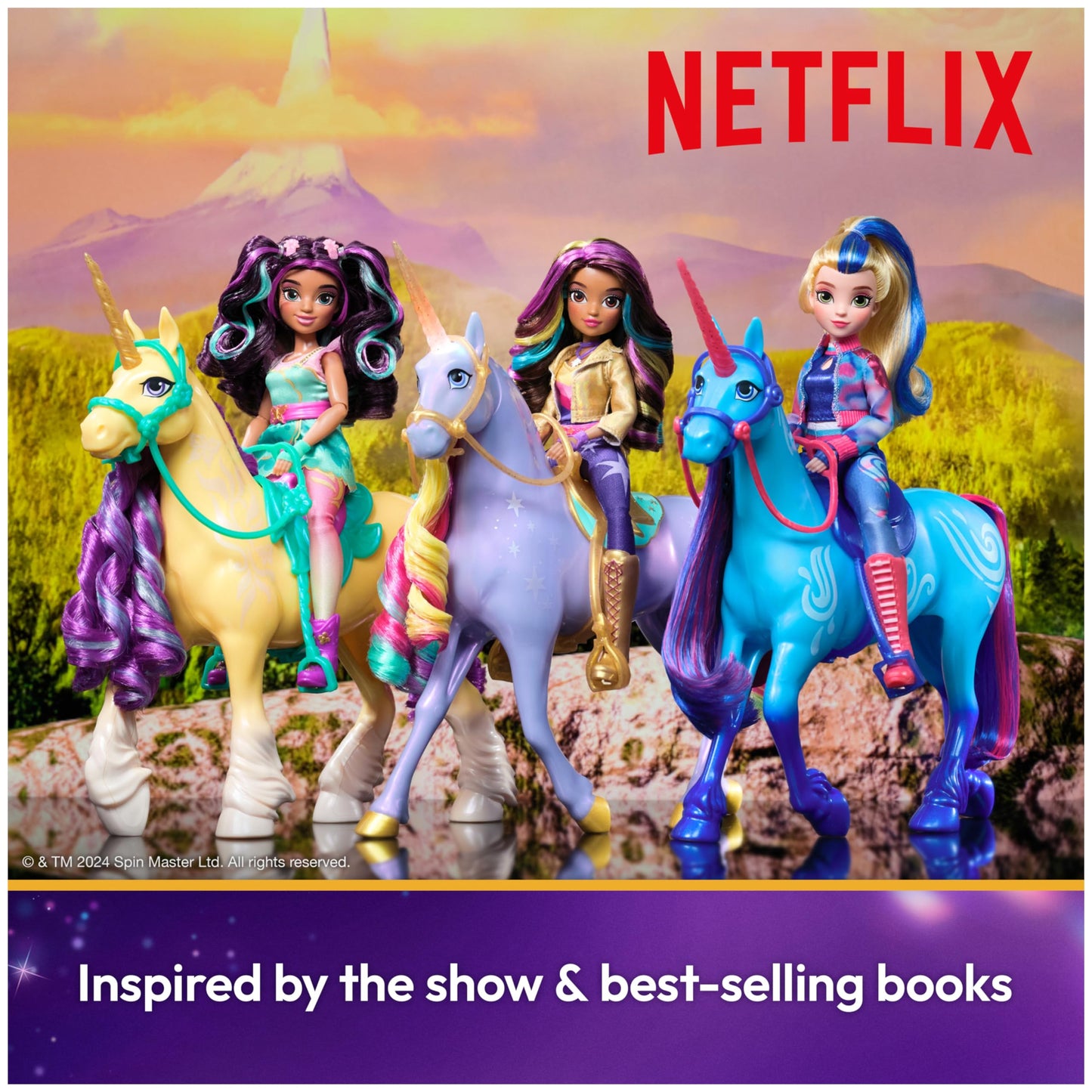 Academia Unicornului Licht-Magie Wildstar - Unicorn cu efecte de lumină și muzică, 28 cm, inspirat de seria Netflix, pentru jocuri de rol imaginative, pentru copii de la 4 ani.