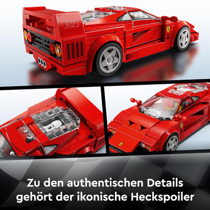 LEGO Speed Champions Ferrari F40, set de construcție cu mașină de jucărie și figurina șofer, cadou pentru copii 76934