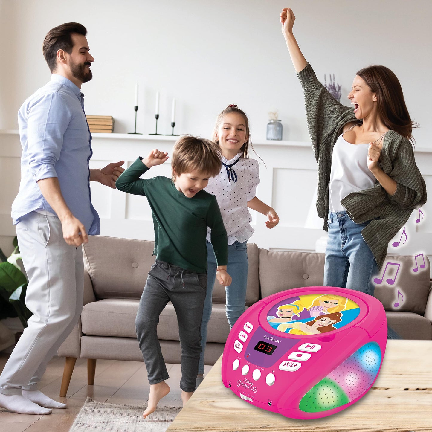 Lexibook RCD109DP CD Player Bluetooth Disney Printese, roz