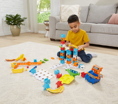 VTech Marble Rush - Set de Curse M200 E – Pista interactivă cu lumini și sunete, elemente captivante și opțiuni de construcție – Pentru copii de 4-12 ani