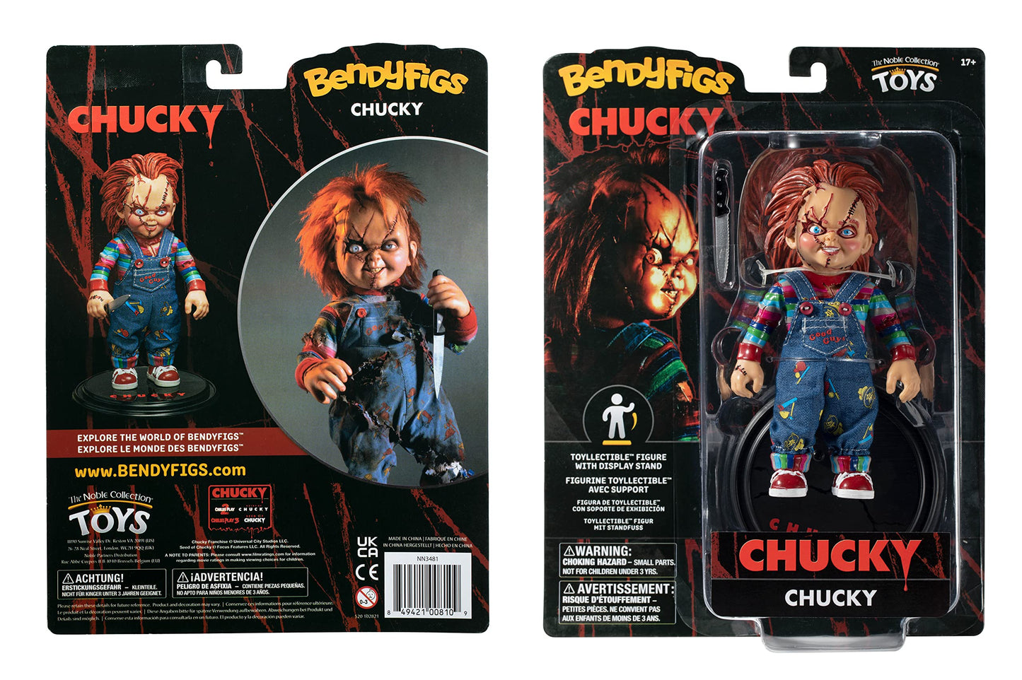 Figurină de acțiune The Noble Collection Movies: Child's Play - Chucky (Bendyfigs), 14 cm
