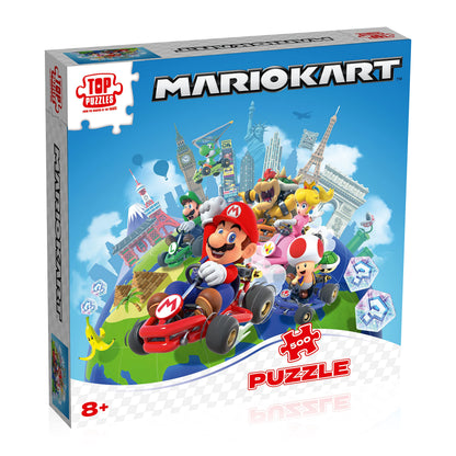 Winning Moves WM02787-ML1-6 Puzzle Mario Kart în jurul lumii 500 piese