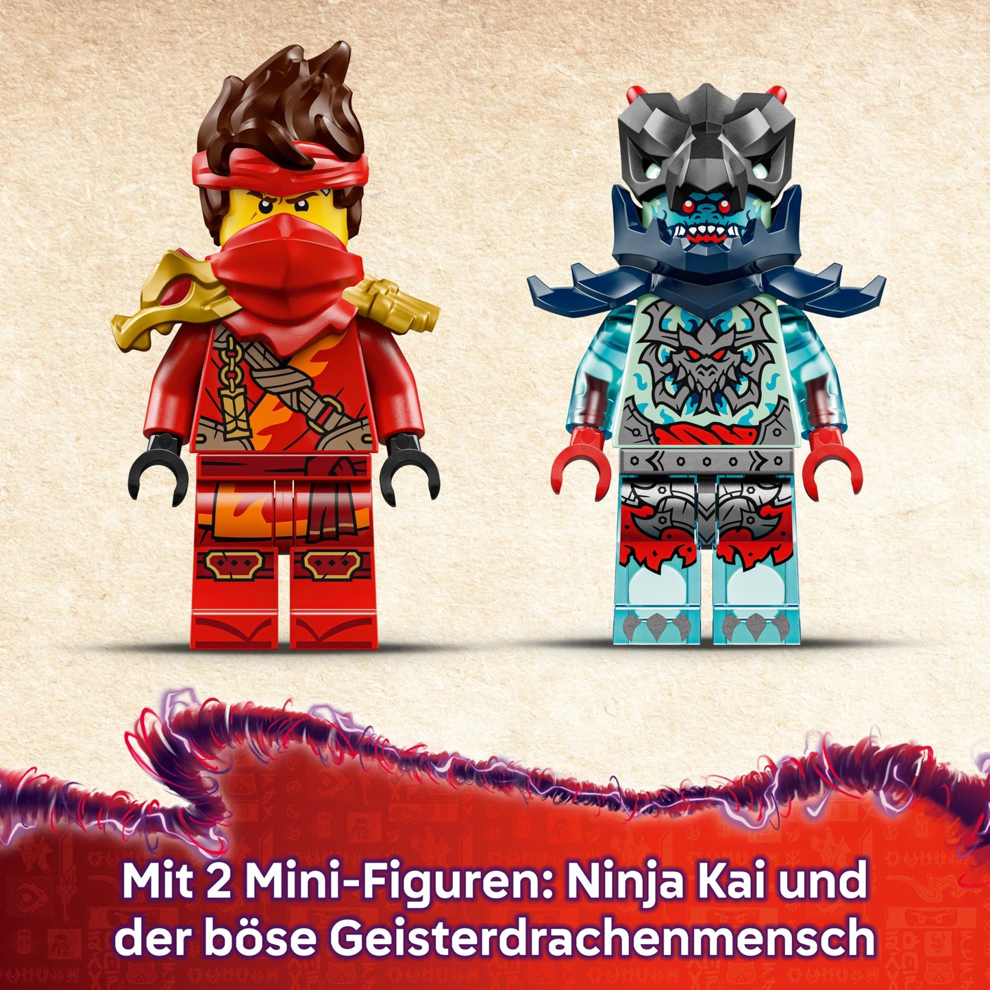 LEGO NINJAGO Kais Motorradrennen Set de joacă cu 2 motociclete ninja și 2 minifigurine 6+ ani
