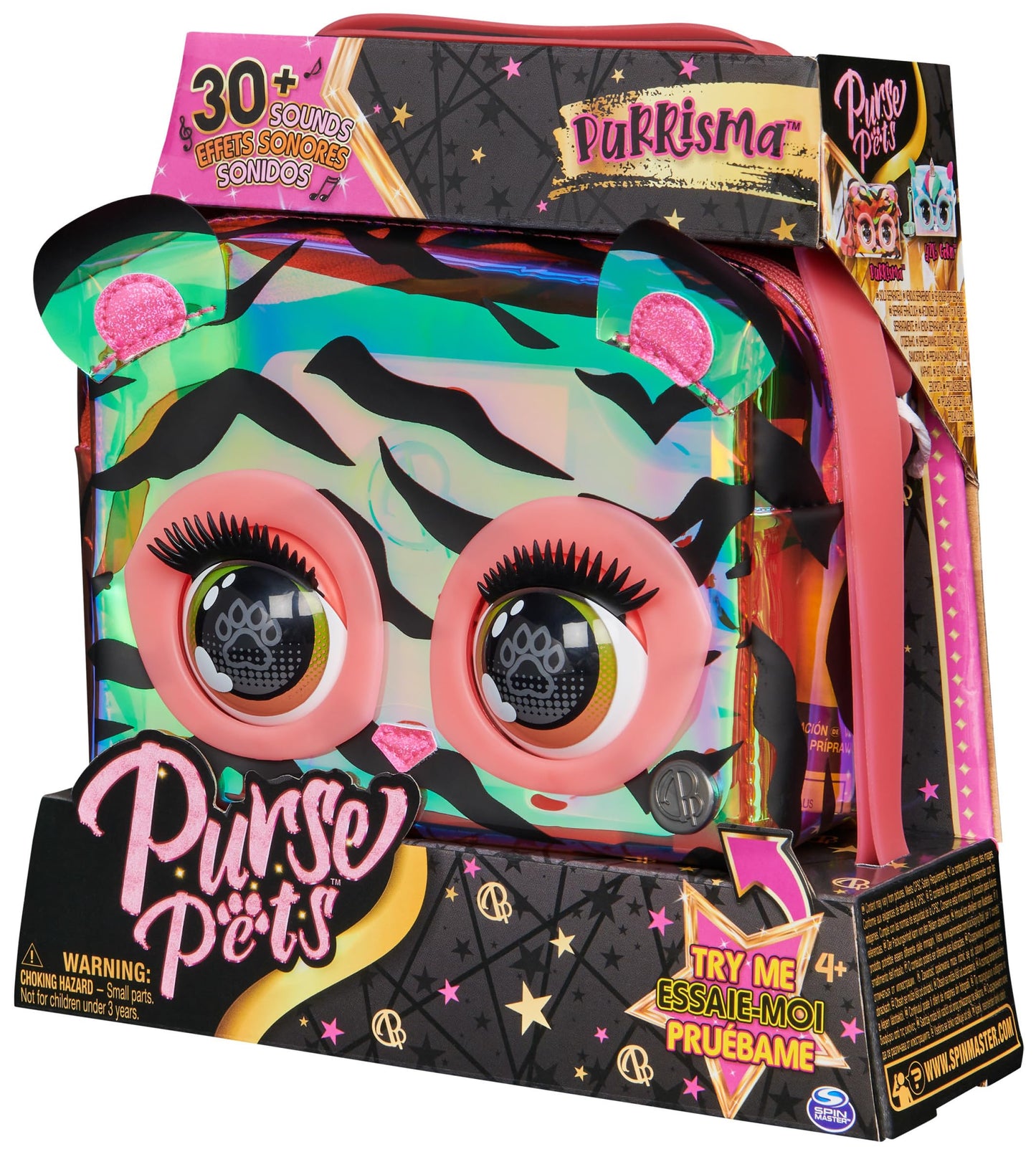 Purse Pets Geanta Tigru Holografica, 30+ sunete, 4+ ani