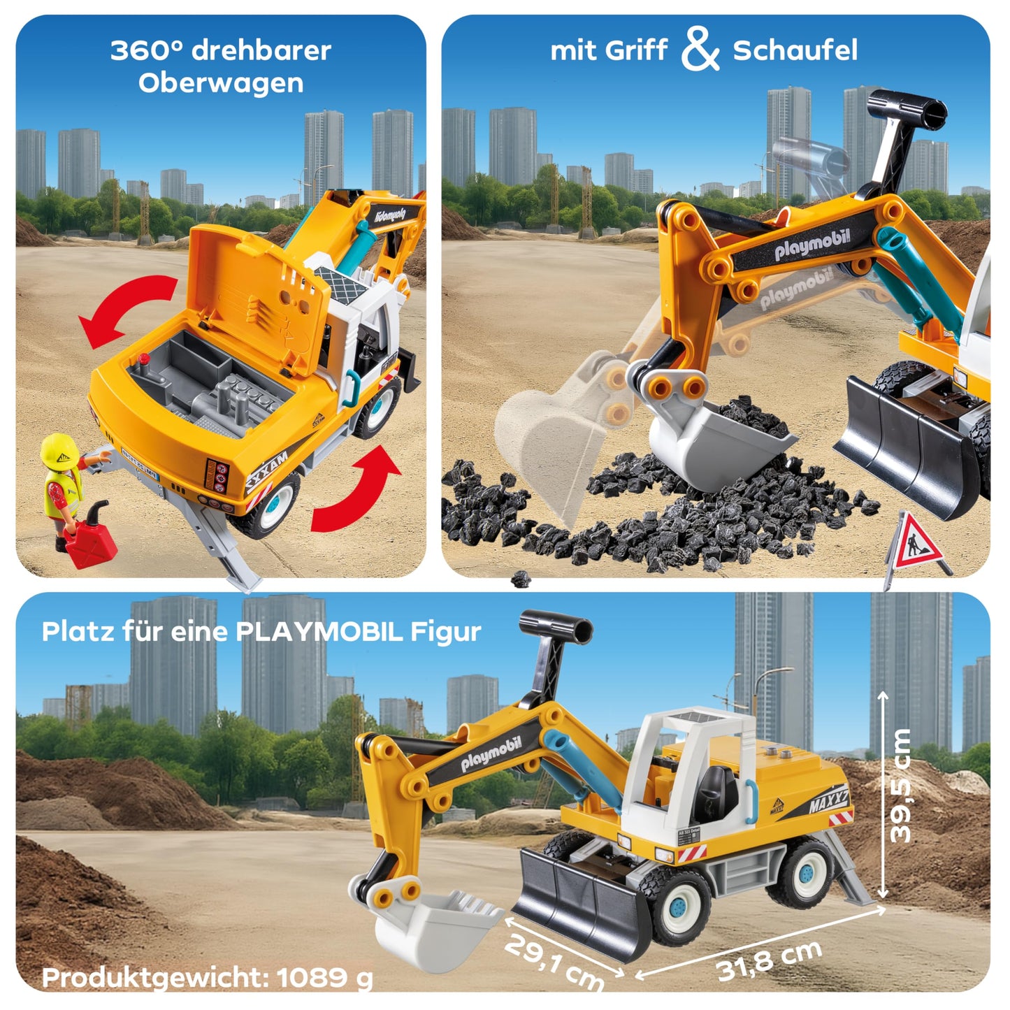 PLAYMOBIL 71749 Excavator Mare de santier, 4+ ani
