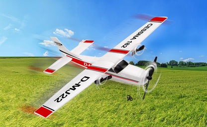 JAMARA Cessna 182 Avion cu telecomandă 2,4GHz Gyro 2CH – stabilizare zbor, ușor de folosit de la 16 ani (alb)