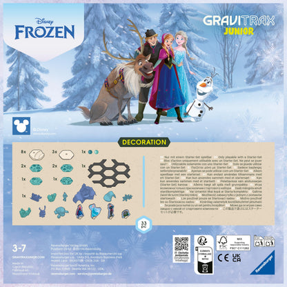Ravensburger 23861 - GraviTrax Junior Extensie Disney Frozen, Pista cu bile pentru copii de la 3 ani, cu figurine din lumea Eiskönigin, Jucărie pentru 3 ani+