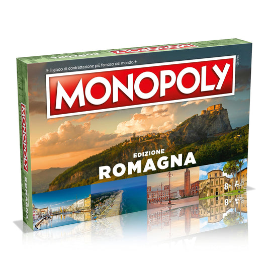 Joc de societate Monopoly: Cele mai frumoase sate din Italia - Romagna, ediție italiană, joc de familie, pentru vârsta de 8 ani și peste