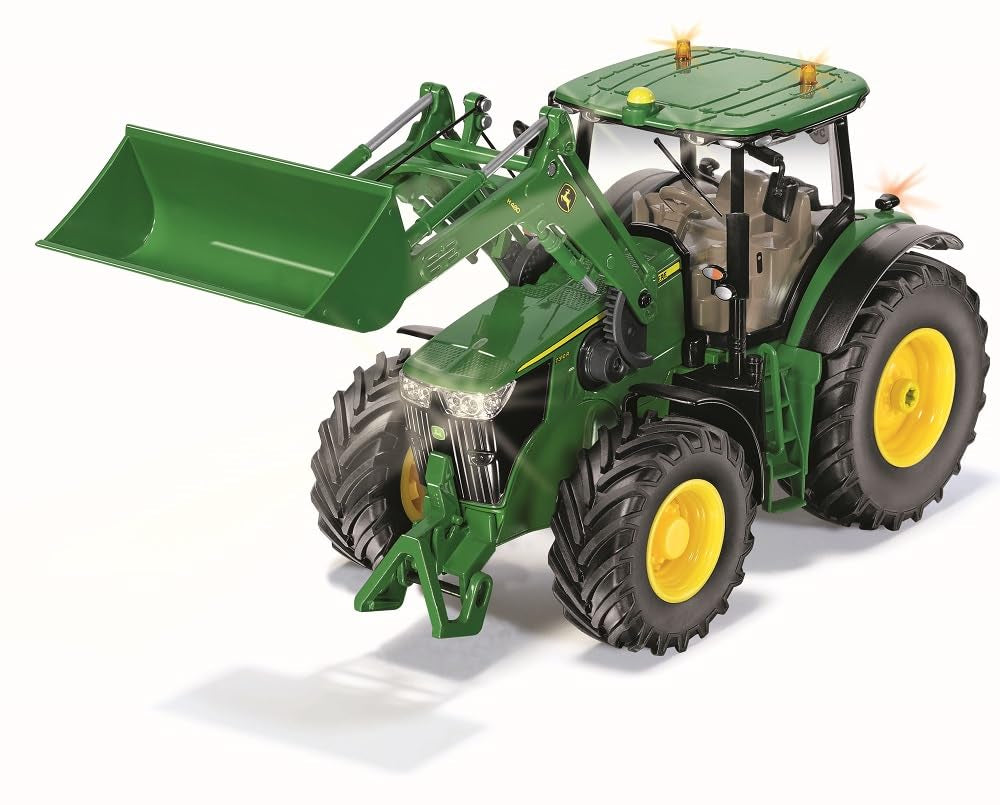 siku 6792 Tractor John Deere 7310R cu încărcător frontal, verde, metal/plastic, 1:32, aplicație Bluetooth