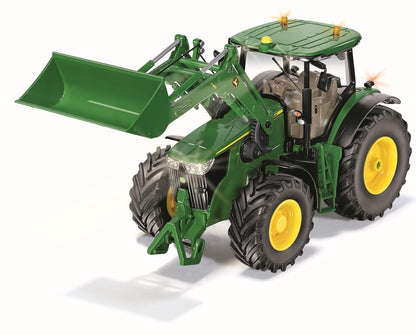 siku 6792 Tractor John Deere 7310R cu încărcător frontal, verde, metal/plastic, 1:32, aplicație Bluetooth
