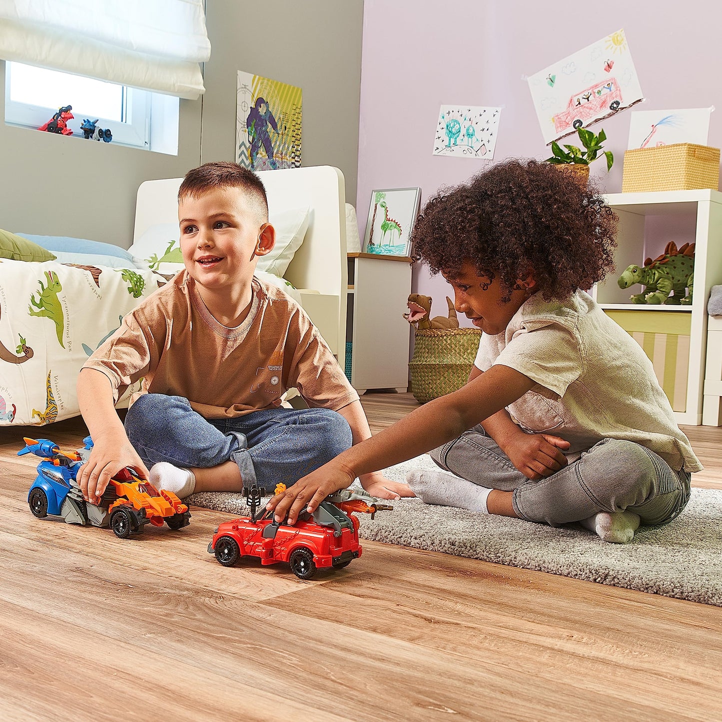 VTech Switch and Go Dinos Spinosaurus și Pterodactyl – Transformer Dino-Auto 2 în 1 cu sunete și efecte de lumină – Pentru copii de 3-8 ani