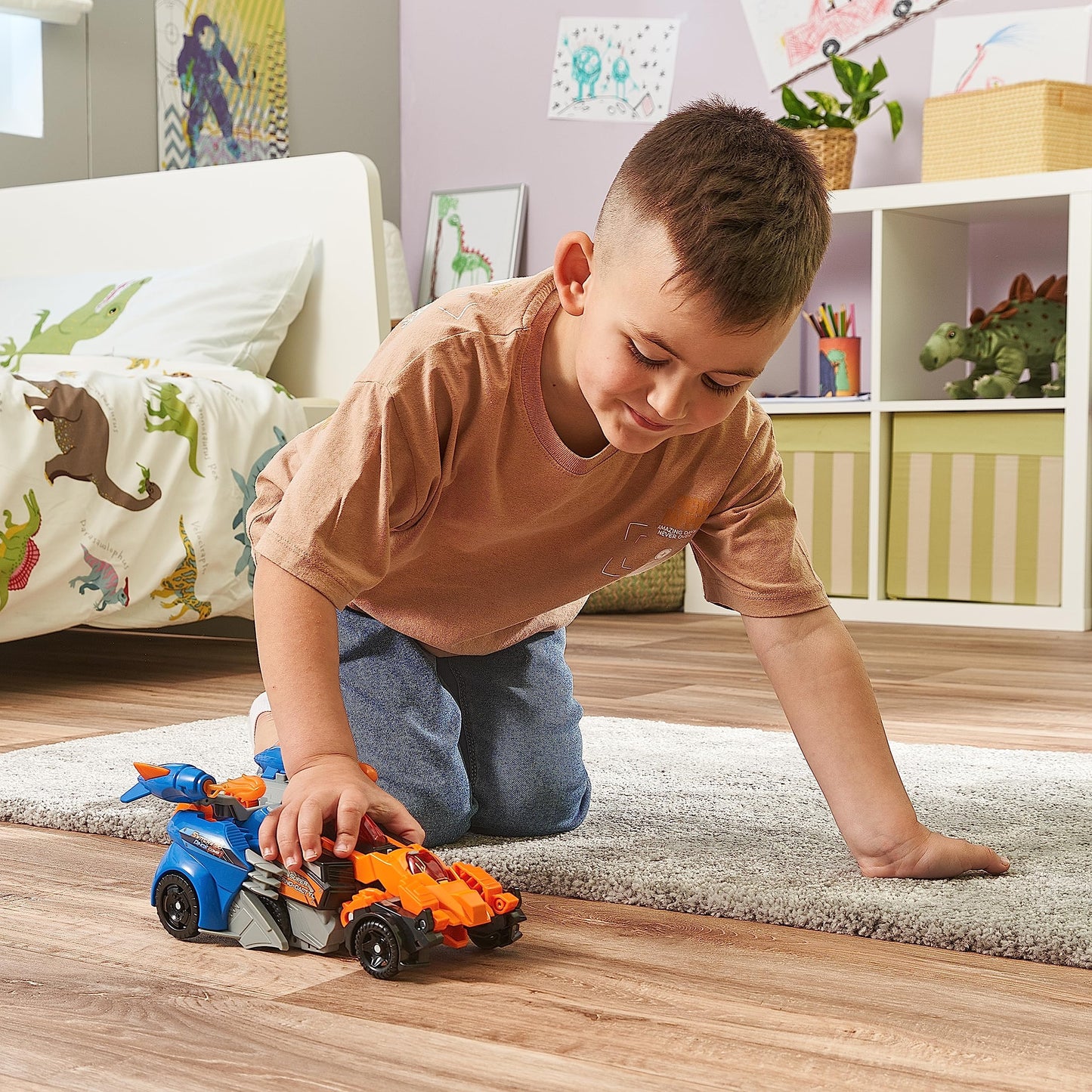 VTech Switch and Go Dinos Spinosaurus și Pterodactyl – Transformer Dino-Auto 2 în 1 cu sunete și efecte de lumină – Pentru copii de 3-8 ani