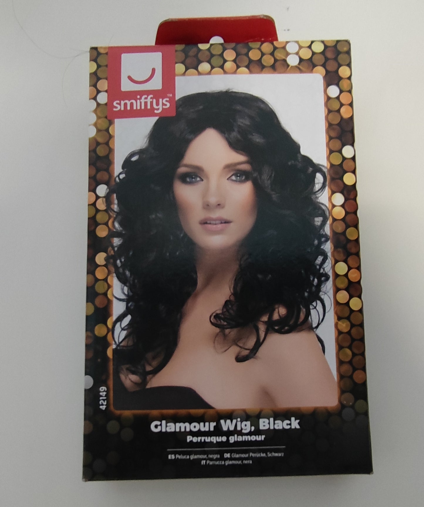 Smiffy's Peruca Glamour neagra, lunga buclata