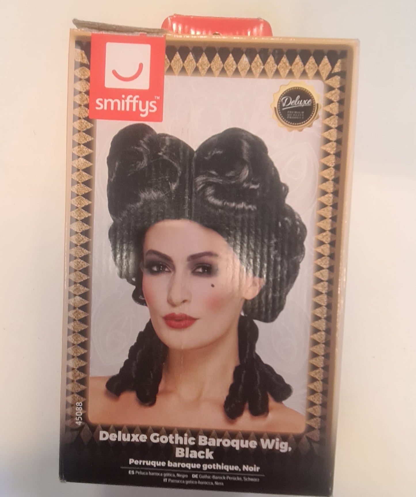 Peruca gotica neagra stil baroc cu bucle - Smiffys